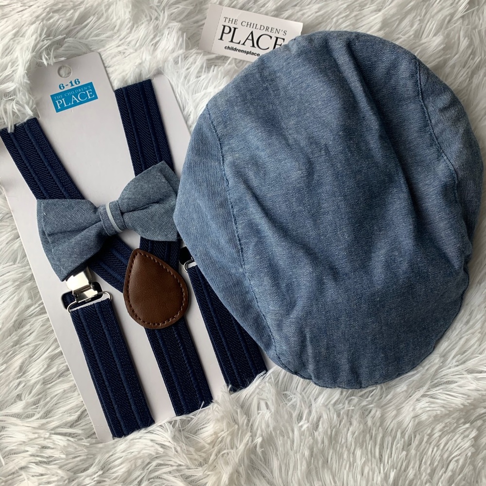 Suspended, bowtie and hat set